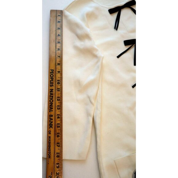 ZARA White Knit Dress Black Bows Coquette Soft Girl Twee Aesthetic - Picture 7 of 8